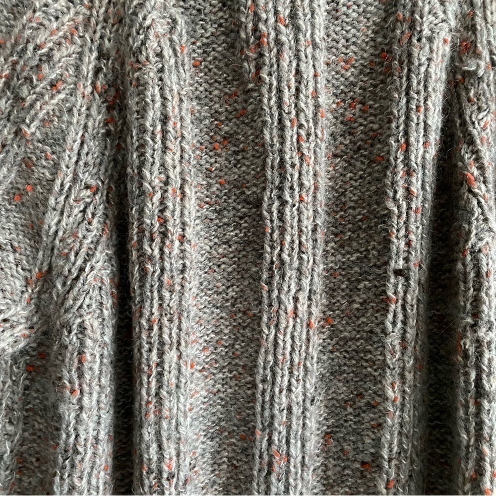 HAND KNIT Wool Button Front Long Cardigan Sweater Coat XL - Picture 8 of 9
